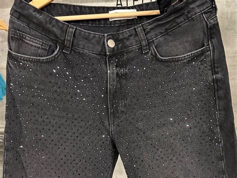 zara jeans mit glitzer